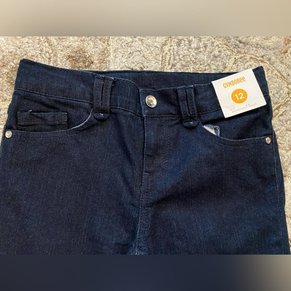 Gymboree Girls Jeans Size 12 New Zipper Dark Wash Denim School Pockets Straight - Picture 3 of 7